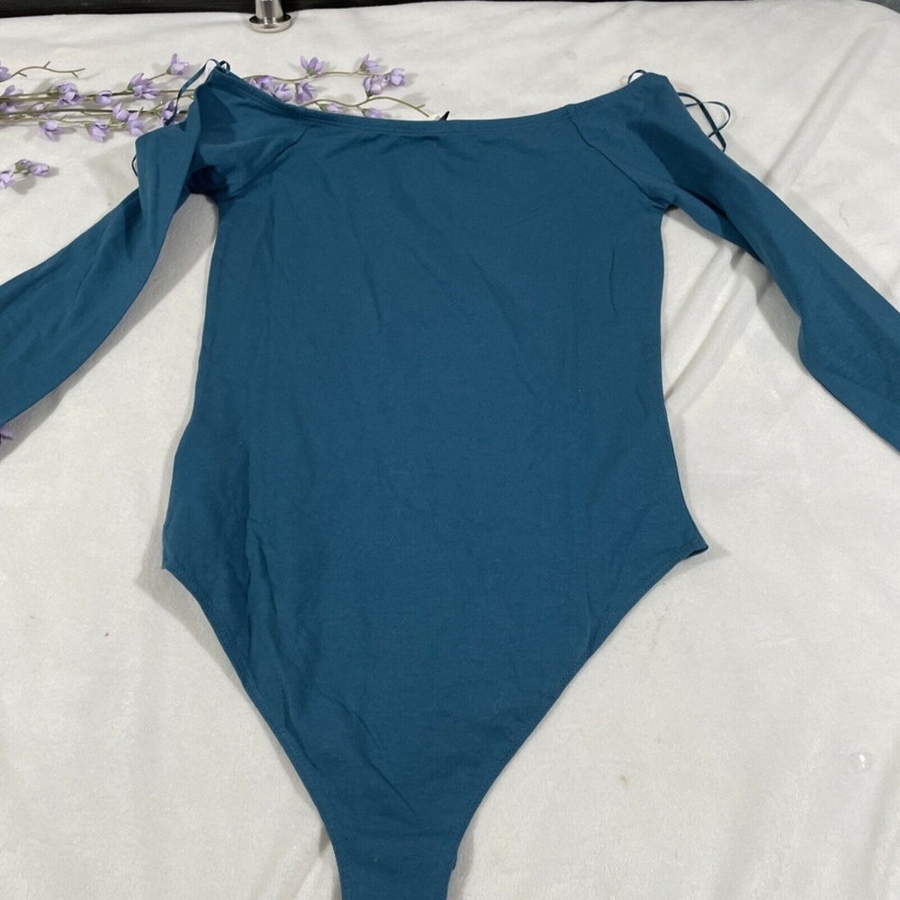 NWT Aeropostle [ Medium‎ ] Long Sleeve Basic Bodysuit in Peacock Blue - Picture 8 of 11